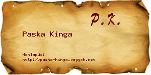 Paska Kinga névjegykártya